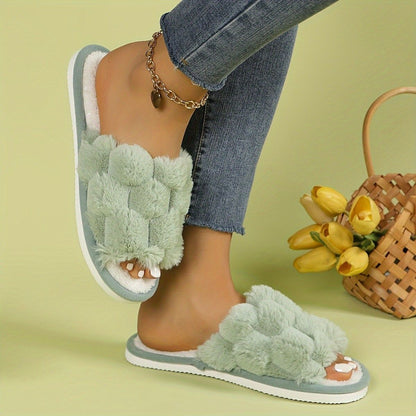 HONEYCOMB OPEN-TOE SLIPPERS