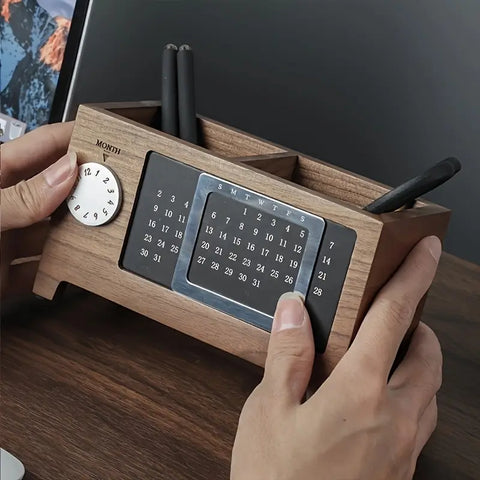 Wooden Desk Organizer With Calendar