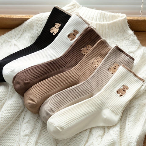 Teddy Ribbed Tube Socks