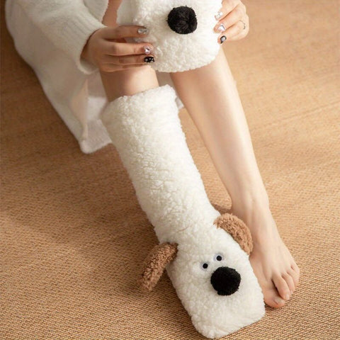 Cozy Dog Plush Socks Women