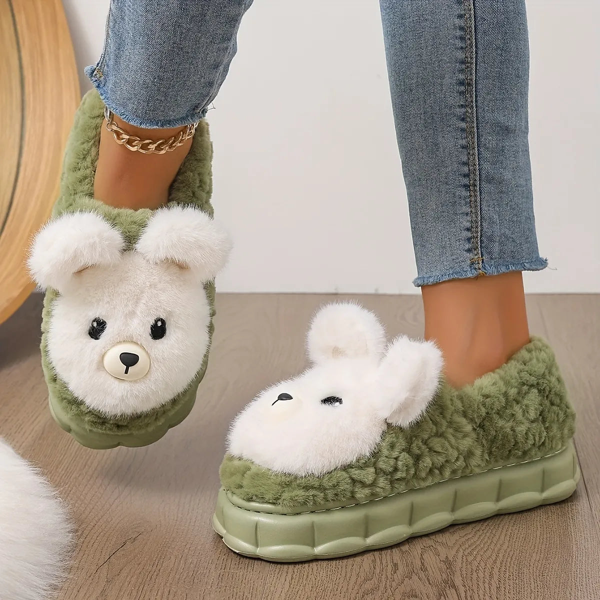 KOALA PLUSH DEEP-HEEL SLIPPERS