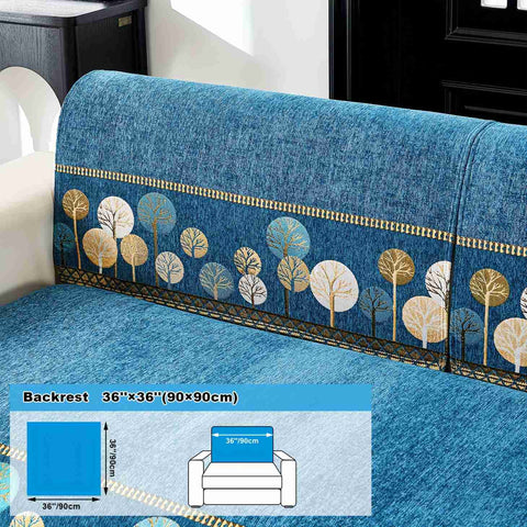 Fall Tree Chenille Couch Cover – Non-Slip, Pet-Friendly & Washable