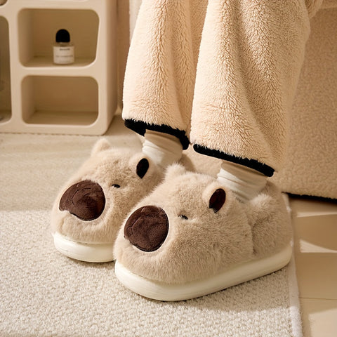 Capy Plush Deep-Heel Slippers