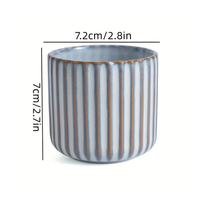 KILN BAKED STRIPED POTTERY CUP