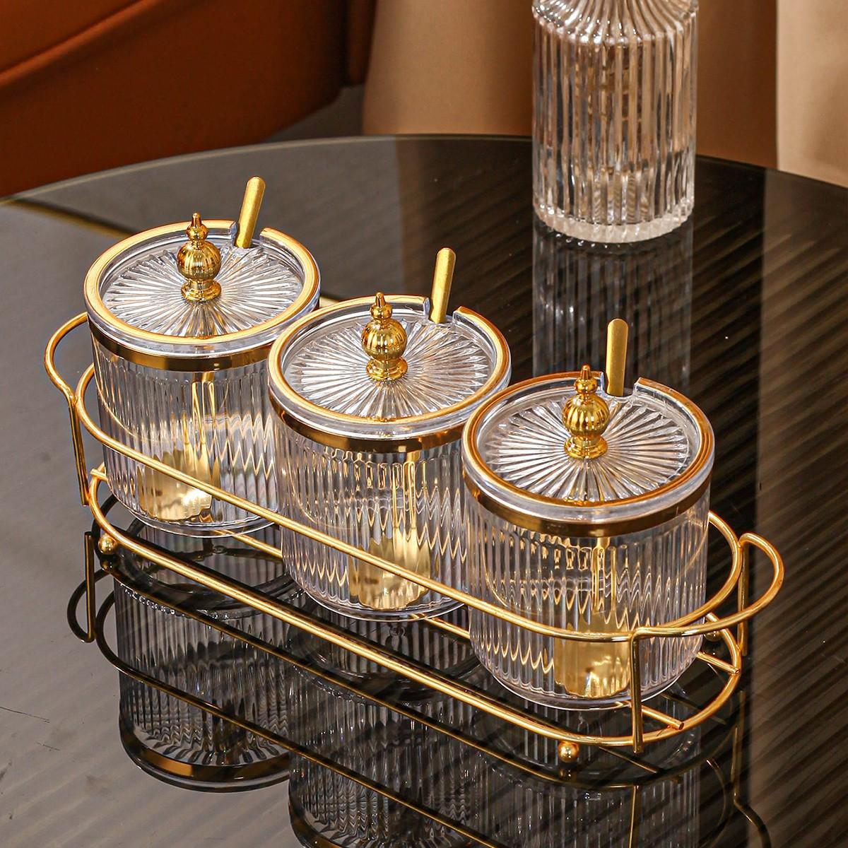 GRAND VIVIENNE CRYSTAL CONDIMENT SET