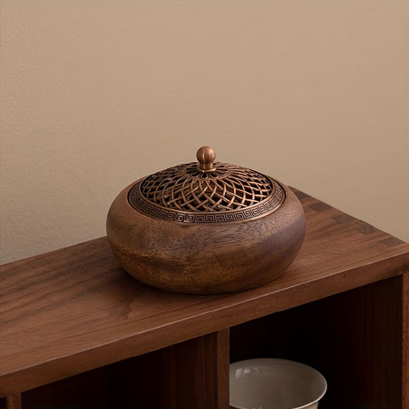 HANDCRAFTED WALNUT INCENSE BURNER