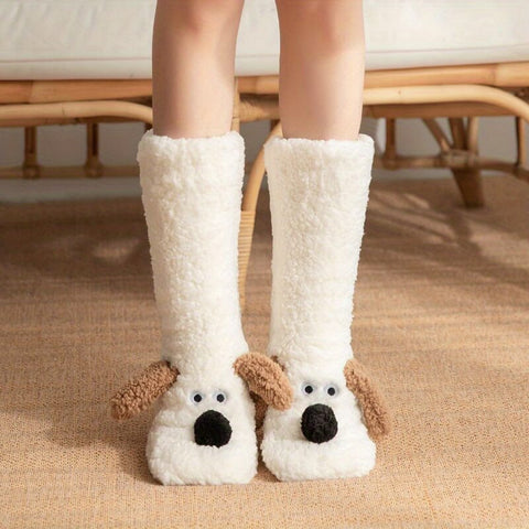 Cozy Dog Plush Socks Women