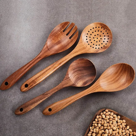 Rustic Wooden Kitchen Utensil Set 8PCS