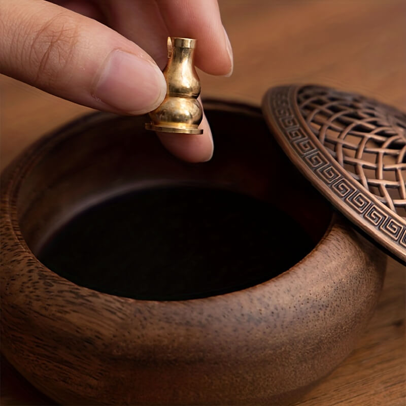 HANDCRAFTED WALNUT INCENSE BURNER