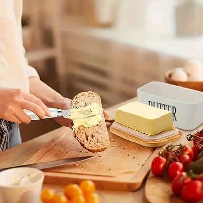 CERAMIC BAMBOO BUTTER DISH SET