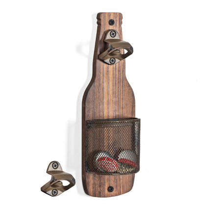 VIKTOR WOODEN BOTTLE OPENER WITH CAP COLLECTOR