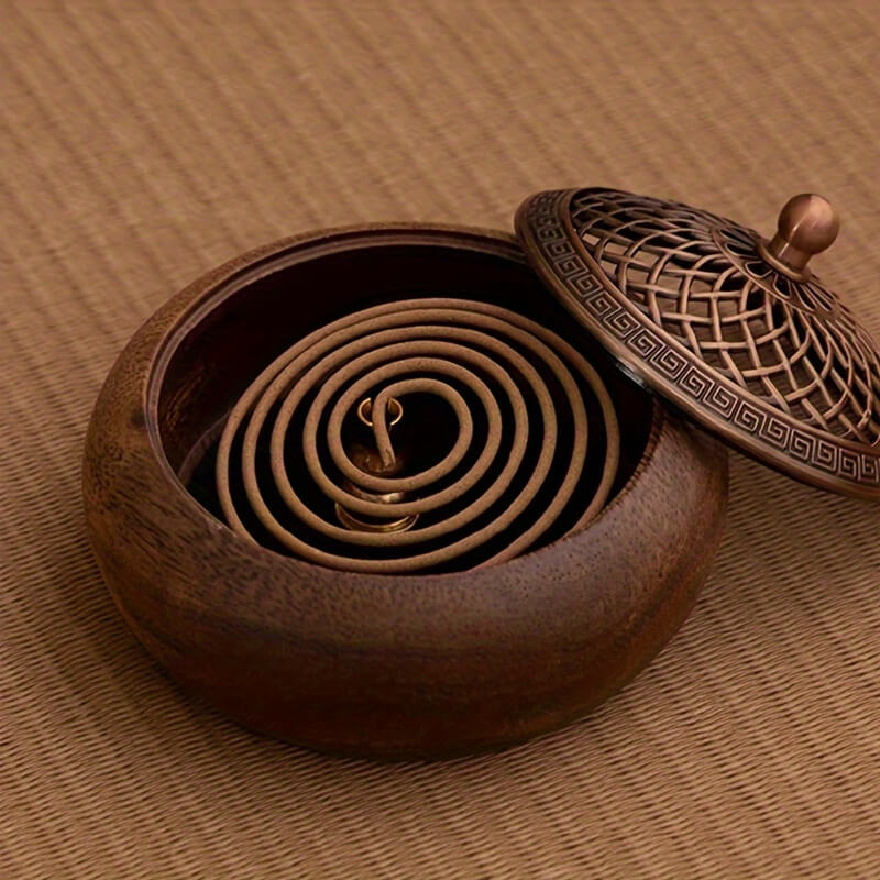 HANDCRAFTED WALNUT INCENSE BURNER