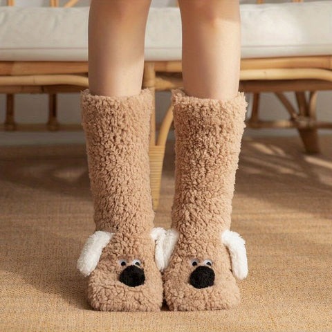 Cozy Dog Plush Socks Women