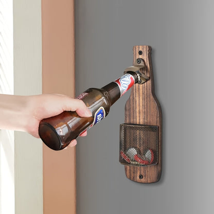 VIKTOR WOODEN BOTTLE OPENER WITH CAP COLLECTOR