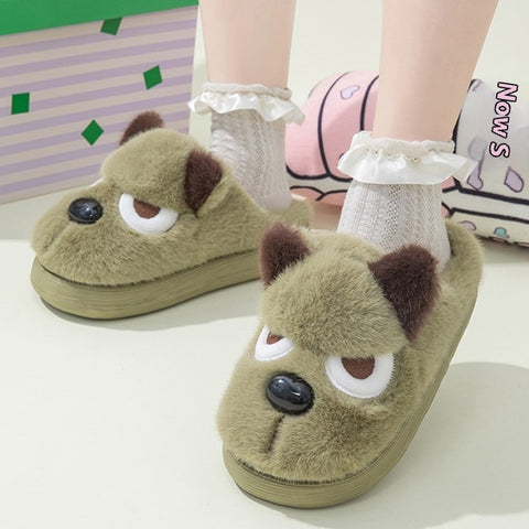 Angry Puppy Plush Slippers