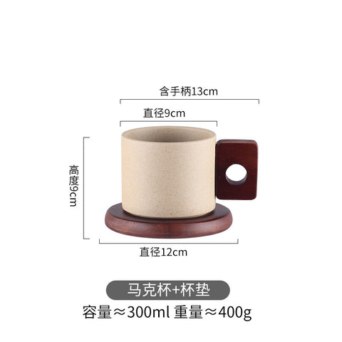 Japanese Ceramic Mug with Coaster