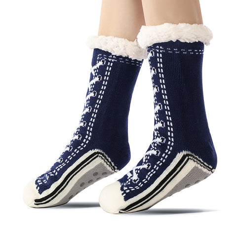 Women's Lace-Up Pattern Winter Crew Socks