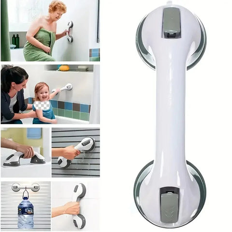 Portable bathtub grab bar with non-slip surface for elderly support

