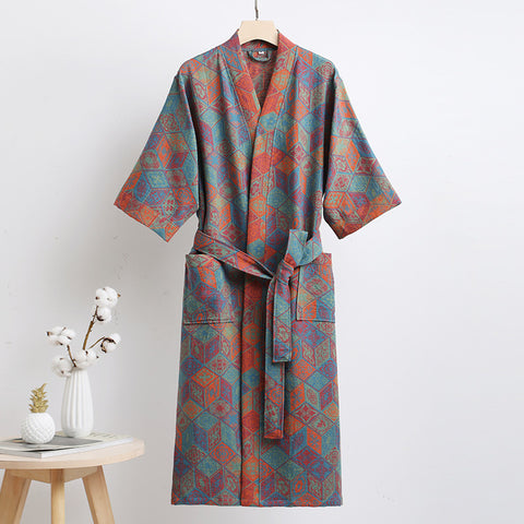 Floral Cotton Kimono Bathrobe