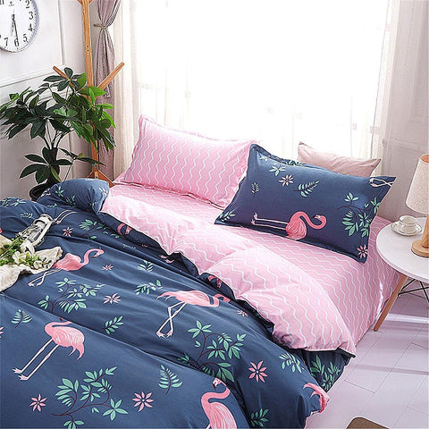 Flamingo duvet cover set with pillowcases and colorful sheets for bedroom upgrade
