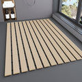 Beige quick-dry shower mat in bathroom setup with shelving