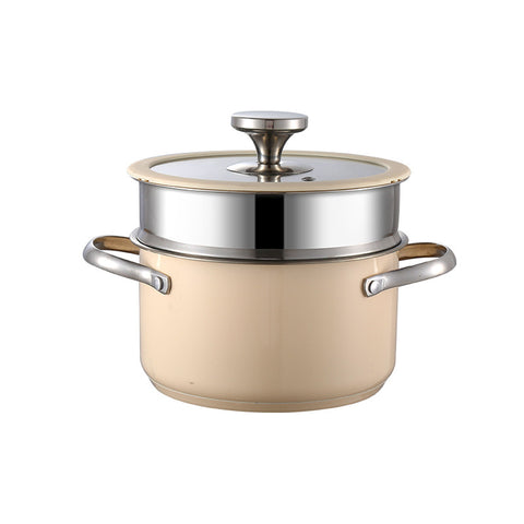 Steamer pot with insert from Maison beige cookware line