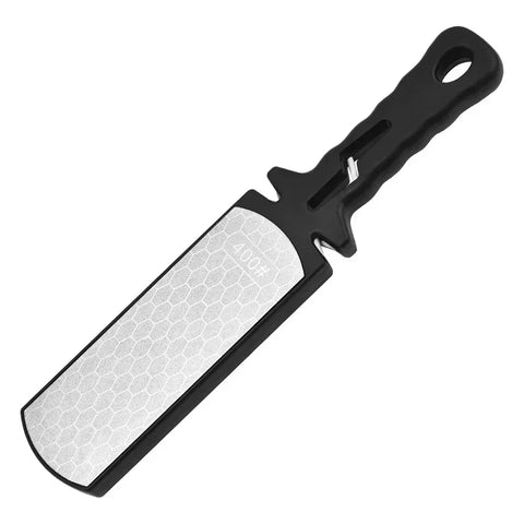 Black handled diamond kitchen knife sharpener with honeycomb surface for fast sharpening