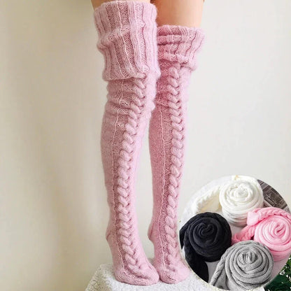 KNITTED OVER-KNEE SOCKS