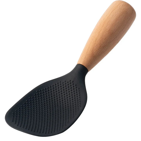 Silicone Wooden Handle Rice Spoon