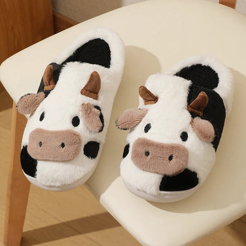 Cow Cozy Plush Slippers