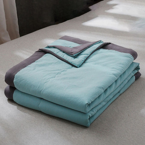 Cotton Quilt Blanket - Solid Color Bedding