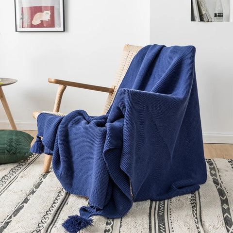 Golden Mustard Knit Throw Blanket
