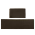 Two rectangular brown tiles on a white background