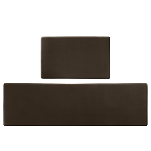 Two rectangular brown tiles on a white background