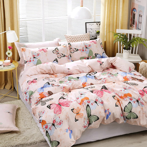 Butterfly duvet and bedding set styled with pastel bedroom furniture