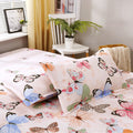 Close-up of butterfly pillowcases and duvet cover with soft fabric