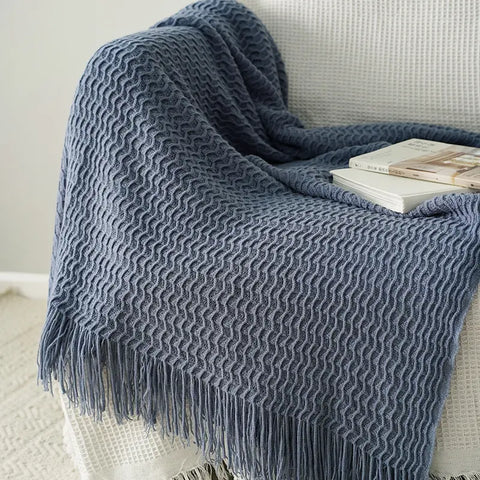 Nordic Knit Sofa Blanket | Cozy Couch Throw