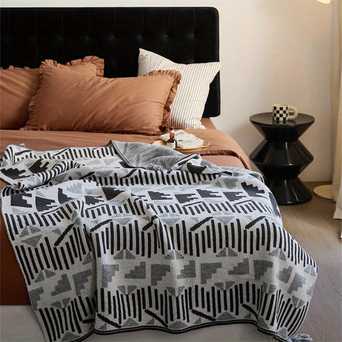 Tribal Throw Blanket with Tassels