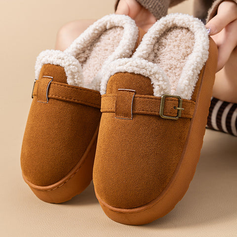 Women's Buckle Platform Slippers