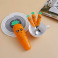 Carrot cutlery set stored in glass for kids
