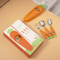 Full carrot spoon fork set with box packaging