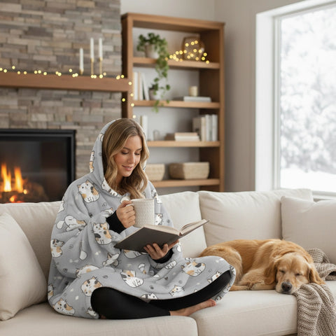 Animal Print Hooded Blanket