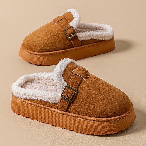 Women's Buckle Platform Slippers