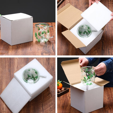 Dried Flower Glass Mug Double Wall