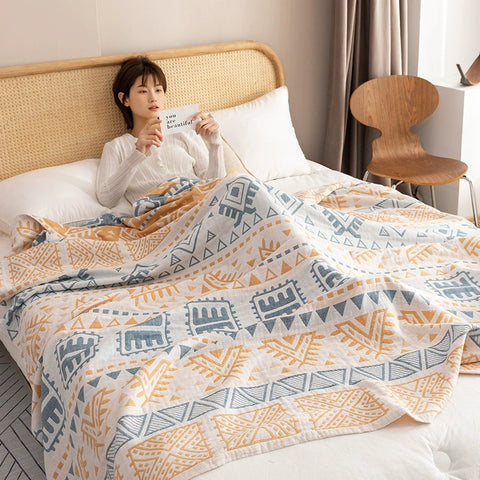 Cotton Muslin Quilt - Tribal Print