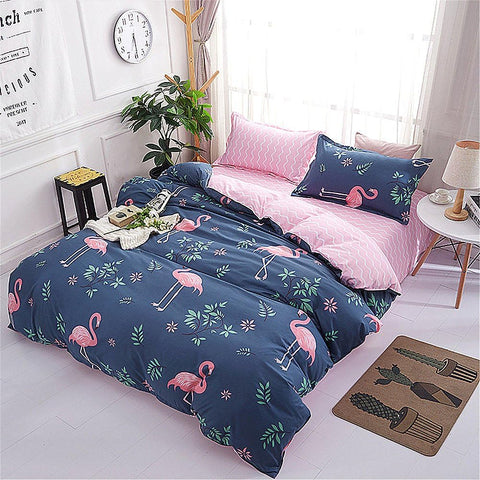  Complete flamingo bedding set with duvet cover and vibrant tropical theme
