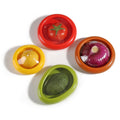 Tomato, onion, avocado and lemon in Reusable Fridge Food Pods – Keep Produce Fresh Longer
