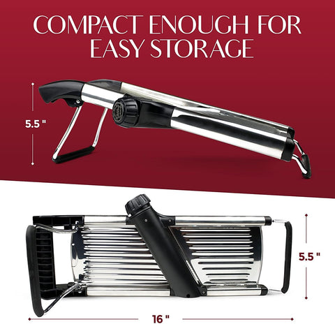 Mandoline slicer compact design for easy kitchen storage
