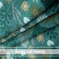 Detailed view of double-sided printed texture on Coral Reef Boho Cotton Throw Blanket with vibrant coral reef and floral patterns.