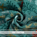Detailed close-up of Coral Reef Boho Cotton Throw Blanket texture highlighting 100% cotton fabric and vibrant coral reef design.